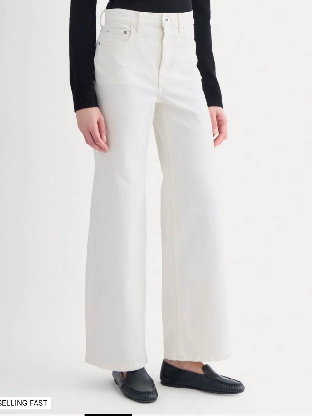 Everlane High-Rise Wide-Leg Jeans in White